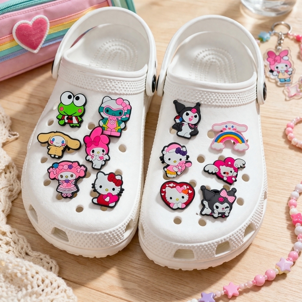 NEW Hello‎ Kitty Shoe Charms 12PC Set Sanrio Croc Accessories Kawaii Cute